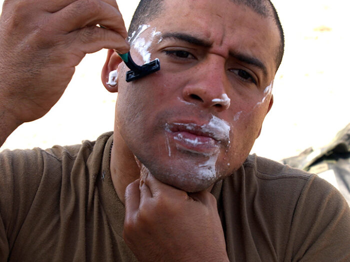 A soldier from 1st Platoon